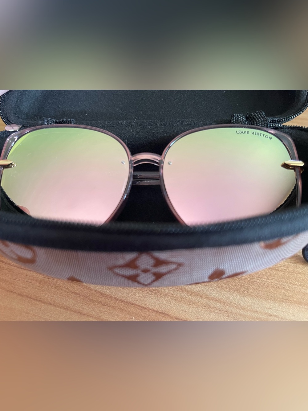 Louis Vuitton Pink Mirrored Round Sunglasses